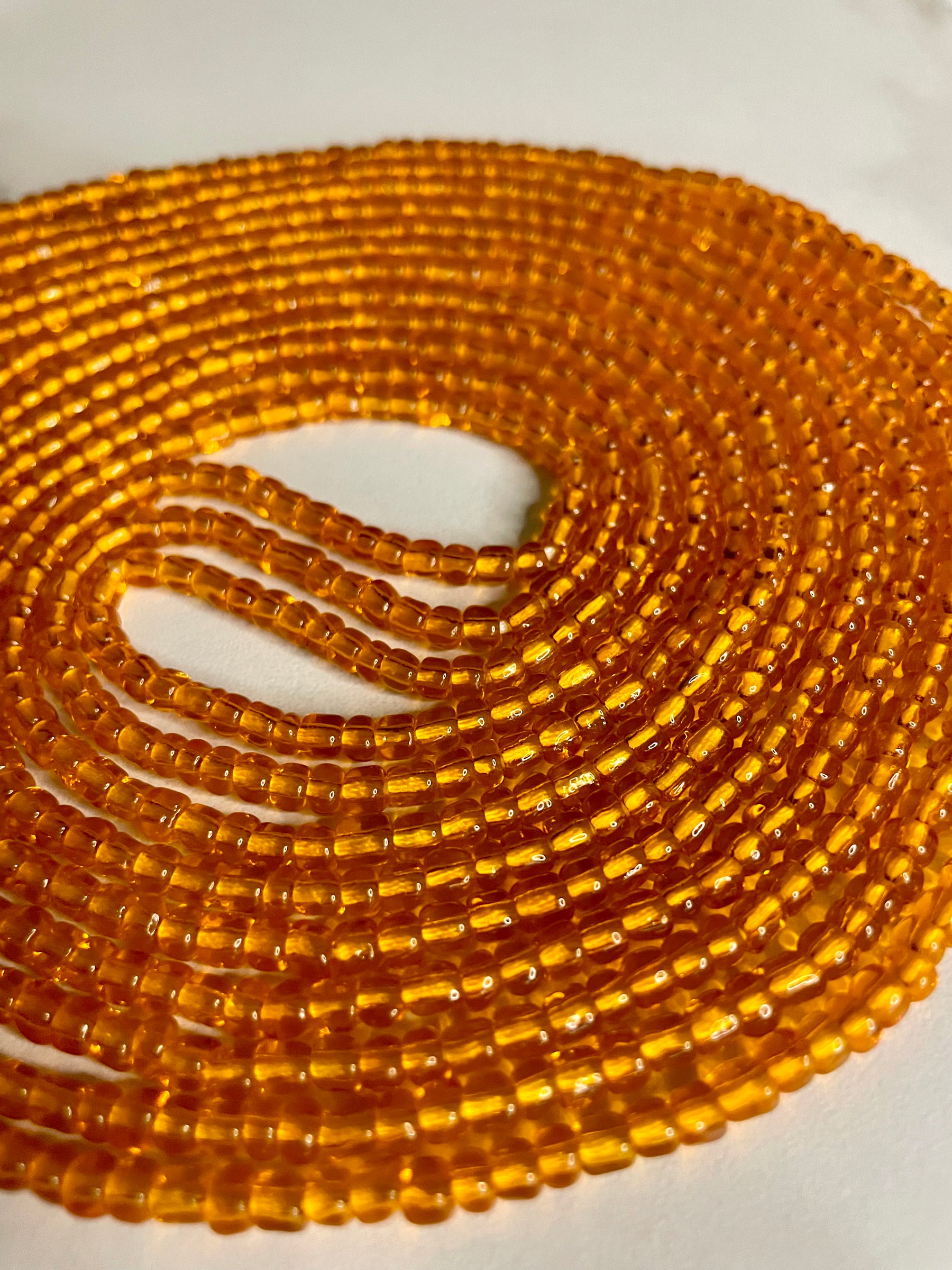 Handcrafted glass waist beads